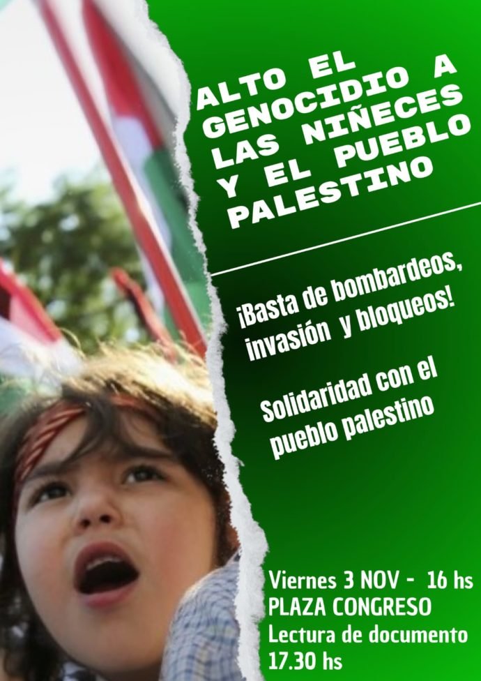 ¡Alto al genocidio del pueblo palestino!